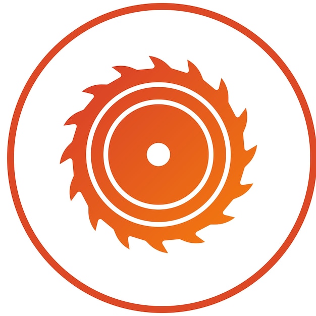 Estilo del icono de la sierra circular de diseño vectorial