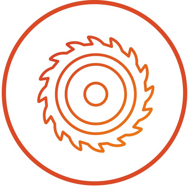 Estilo del icono de la sierra circular de diseño vectorial
