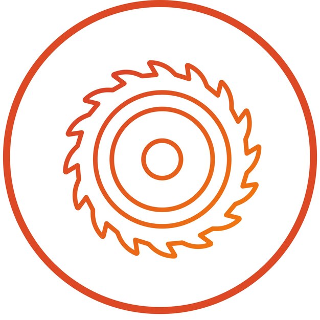 Vector estilo del icono de la sierra circular de diseño vectorial