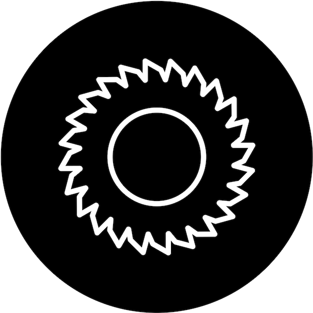 Estilo del icono de la sierra circular de diseño vectorial