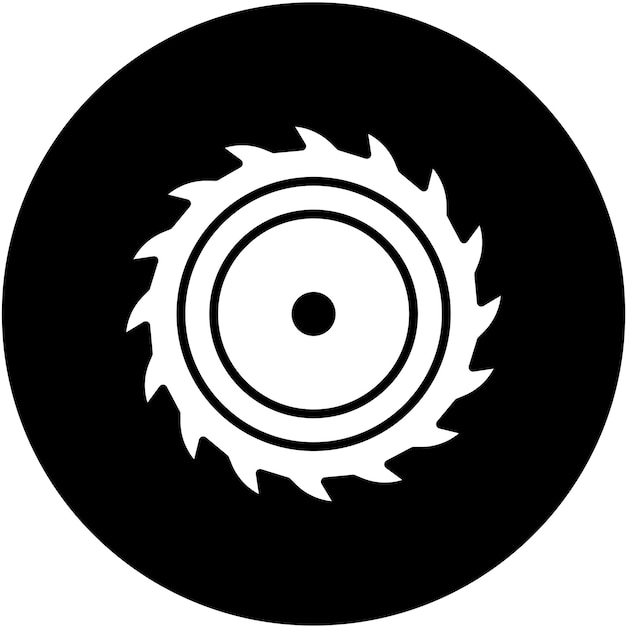 Estilo del icono de la sierra circular de diseño vectorial
