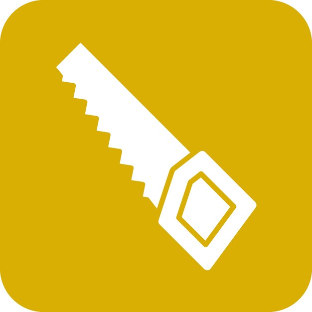 Estilo del icono de la sierra de mano de diseño vectorial