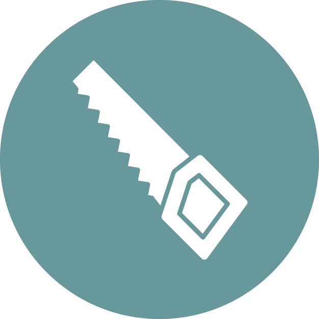 Estilo del icono de la sierra de mano de diseño vectorial