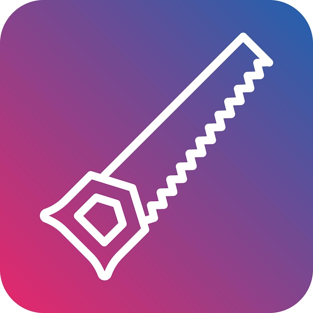 Estilo del icono de la sierra de mano de diseño vectorial
