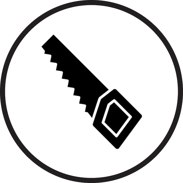 Estilo del icono de la sierra de mano de diseño vectorial