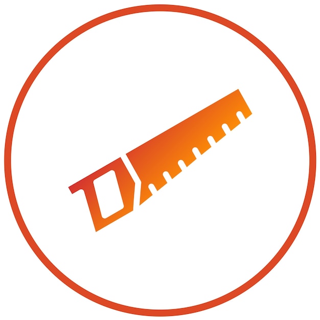 Estilo del icono de la sierra de mano de diseño vectorial