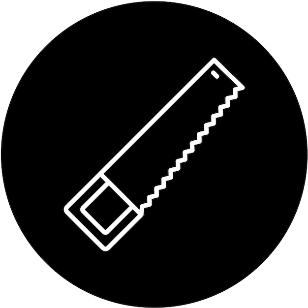 Estilo del icono de la sierra de mano de diseño vectorial