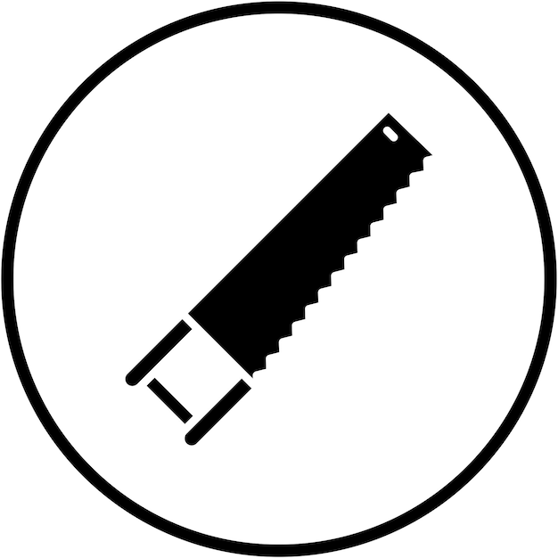 Estilo del icono de la sierra de mano de diseño vectorial