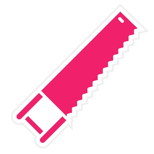 Estilo del icono de la sierra de mano de diseño vectorial