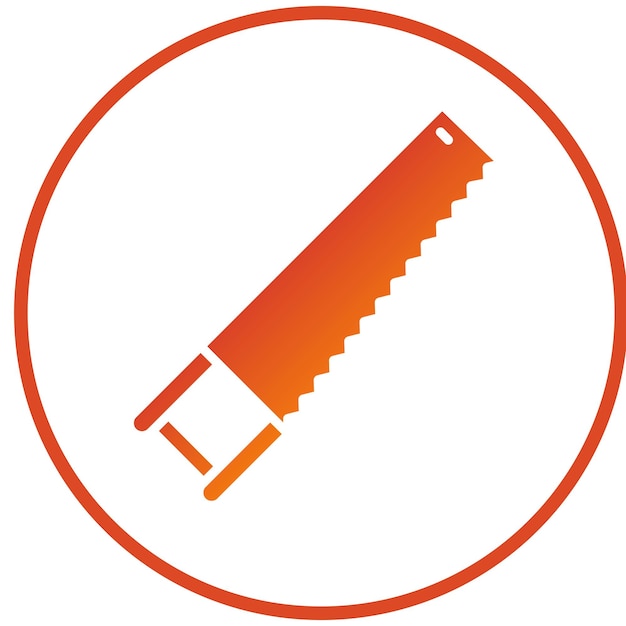 Estilo del icono de la sierra de mano de diseño vectorial