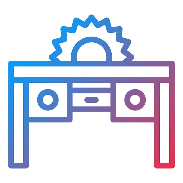 Estilo del icono de la sierra de mesa de diseño vectorial