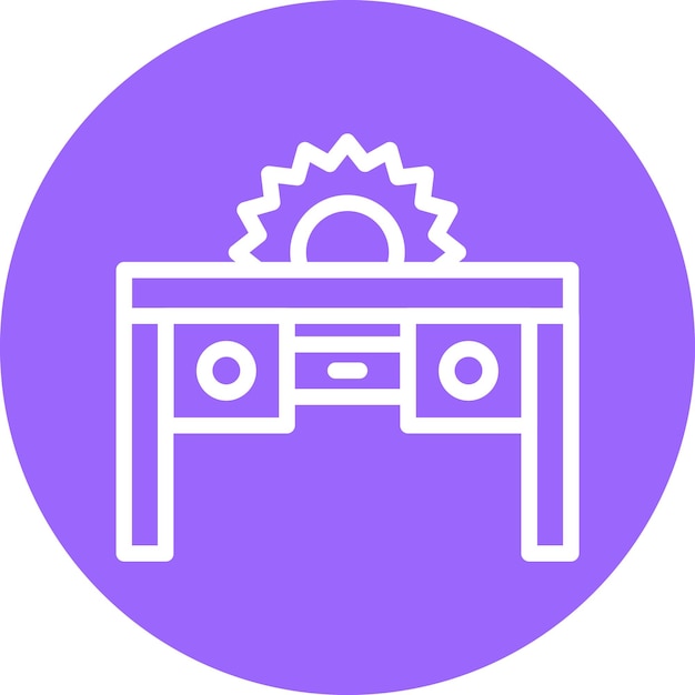 Estilo del icono de la sierra de mesa de diseño vectorial