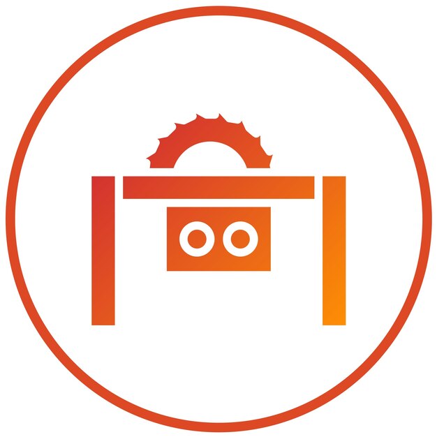 Estilo del icono de la sierra de mesa de diseño vectorial