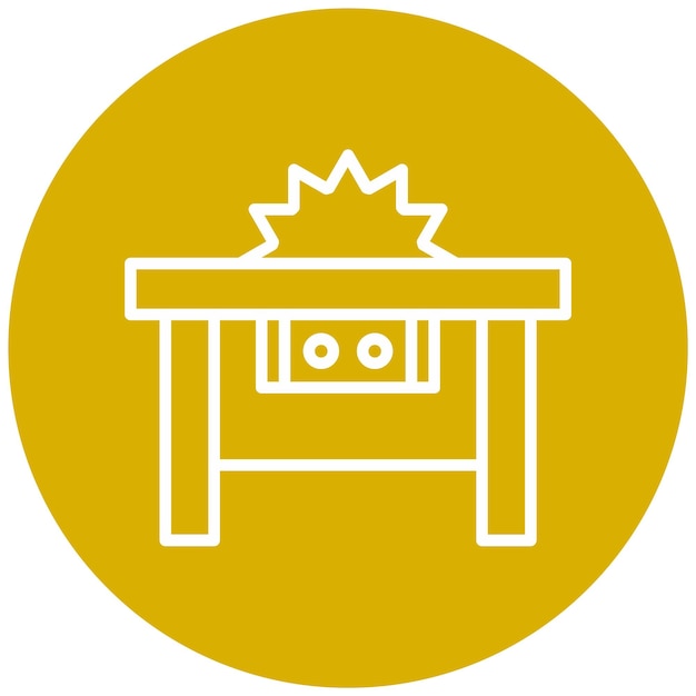 Estilo del icono de la sierra de mesa de diseño vectorial