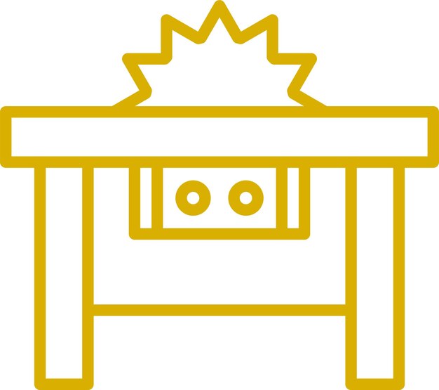 Estilo del icono de la sierra de mesa de diseño vectorial