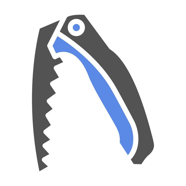 Estilo del icono de la sierra plegable de diseño vectorial