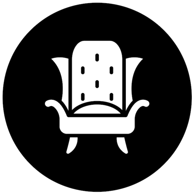 Estilo del icono de la silla de ala de diseño vectorial