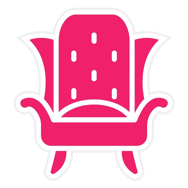Estilo del icono de la silla de ala de diseño vectorial