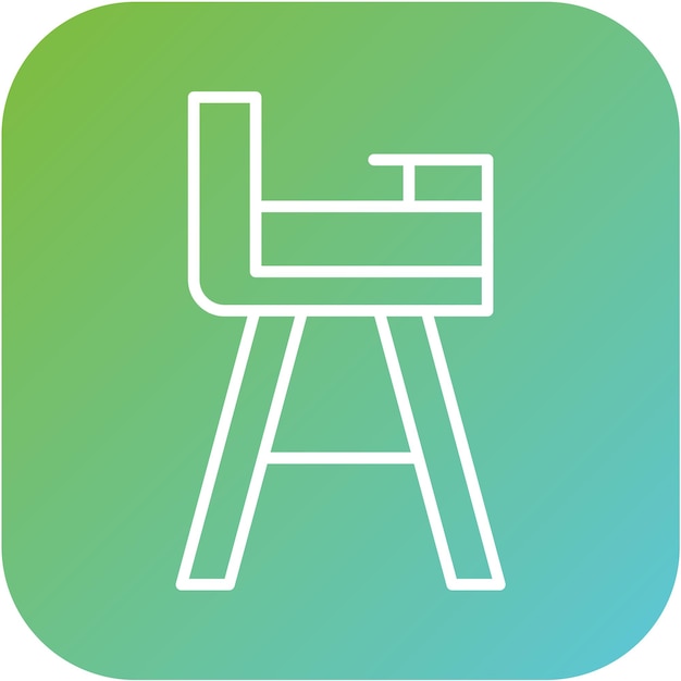 Estilo del icono de la silla alta de diseño vectorial