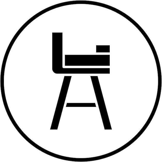 Estilo del icono de la silla alta de diseño vectorial