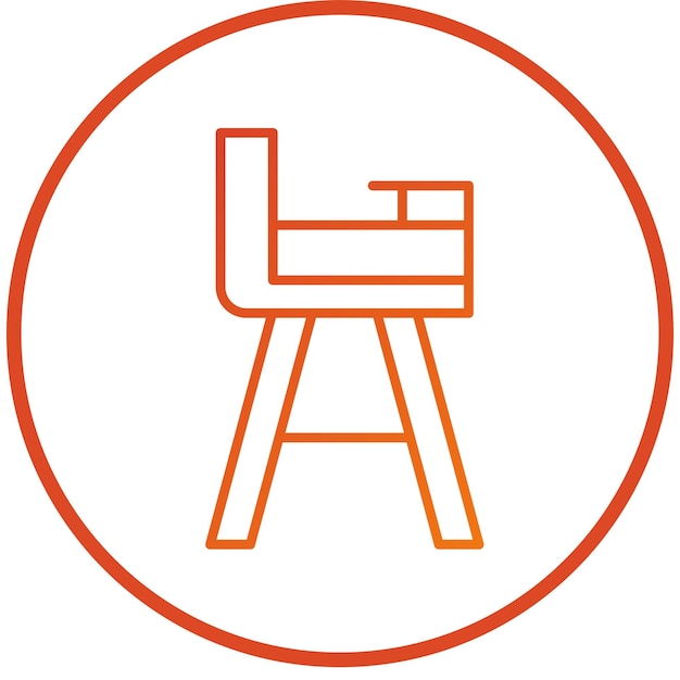 Estilo del icono de la silla alta de diseño vectorial
