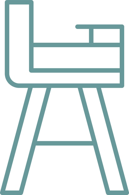 Estilo del icono de la silla alta de diseño vectorial