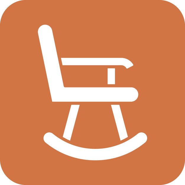 Estilo de icono de la silla de balanceo de diseño vectorial