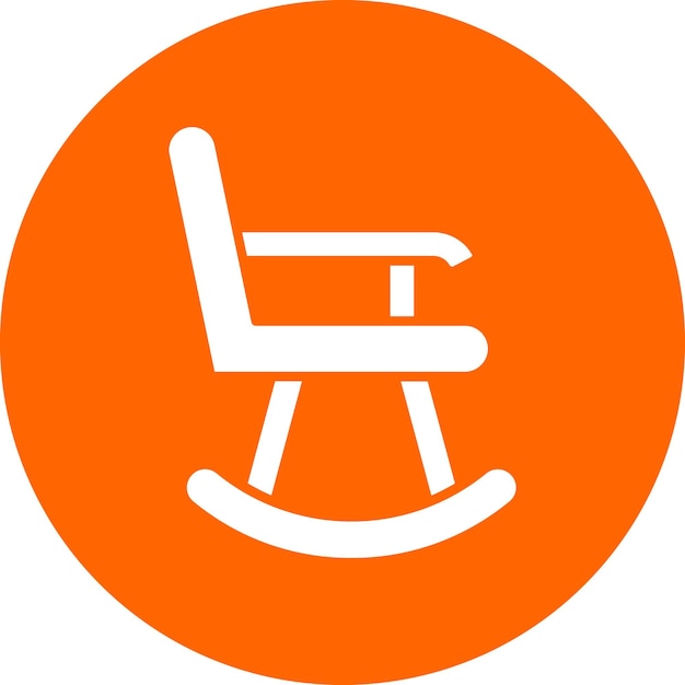 Estilo de icono de la silla de balanceo de diseño vectorial