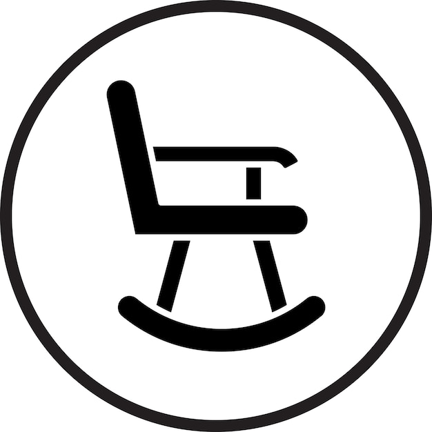 Estilo de icono de la silla de balanceo de diseño vectorial