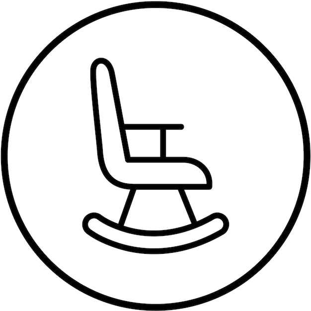 Estilo de icono de la silla de balanceo de diseño vectorial