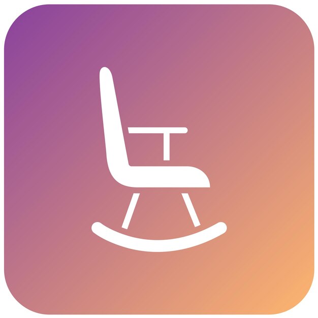 Estilo de icono de la silla de balanceo de diseño vectorial