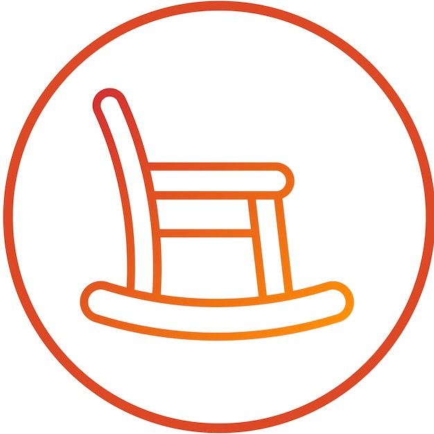 Estilo de icono de la silla de balanceo de diseño vectorial