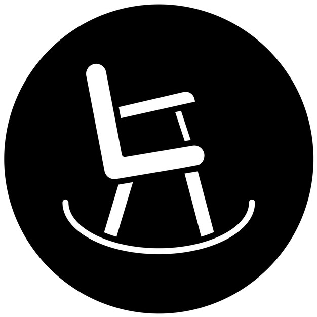 Estilo de icono de la silla de balanceo de diseño vectorial