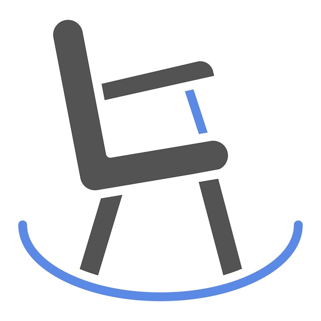 Estilo de icono de la silla de balanceo de diseño vectorial