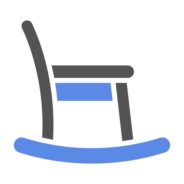 Estilo de icono de la silla de balanceo de diseño vectorial