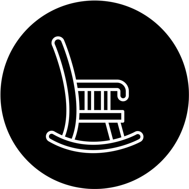 Estilo de icono de la silla de balanceo de diseño vectorial