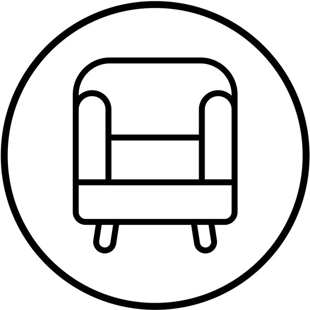 Estilo del icono de la silla de barril de diseño vectorial