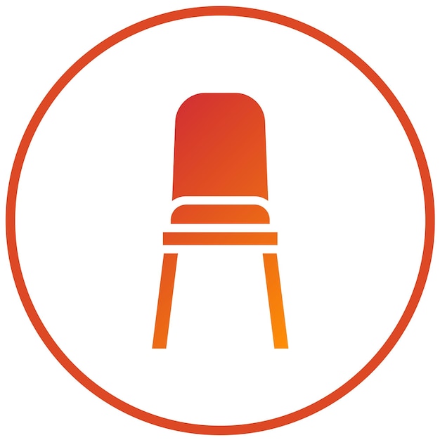 Estilo de icono de la silla de caña de diseño vectorial