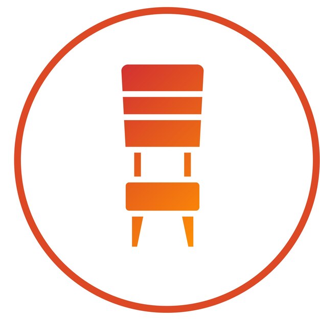 Estilo del icono de la silla de diseño vectorial
