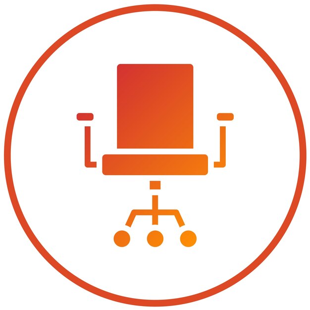 Estilo del icono de la silla ejecutiva de diseño vectorial