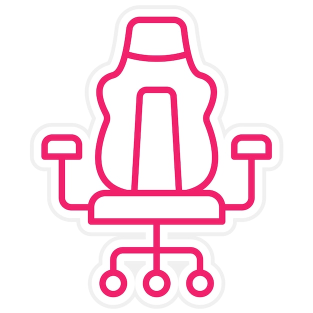 Estilo del icono de la silla de juego de diseño vectorial
