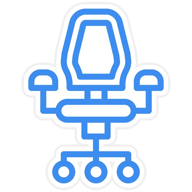 Estilo del icono de la silla de oficina de diseño vectorial