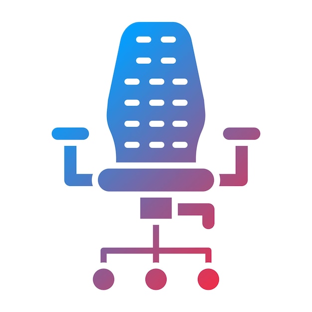Estilo del icono de la silla de oficina de diseño vectorial