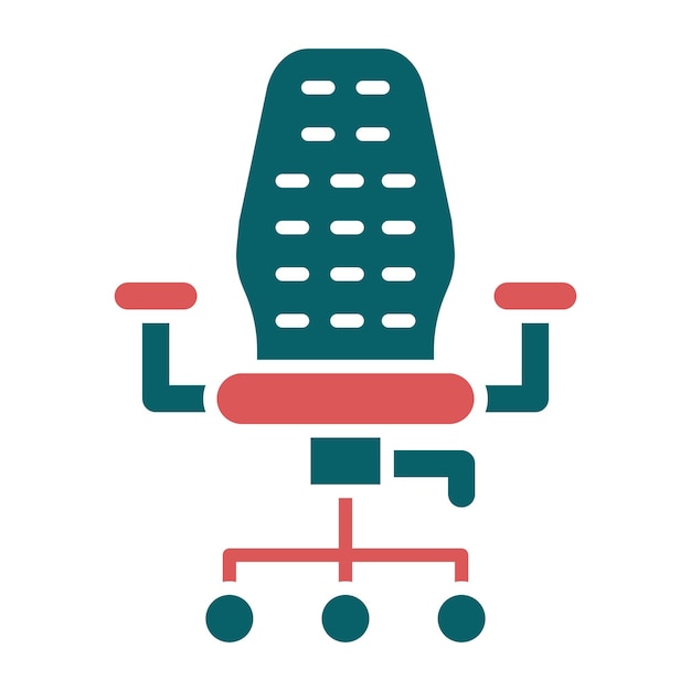 Estilo del icono de la silla de oficina de diseño vectorial