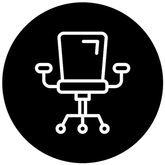 Estilo del icono de la silla de oficina de diseño vectorial
