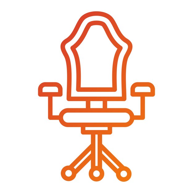Estilo del icono de la silla de oficina de diseño vectorial
