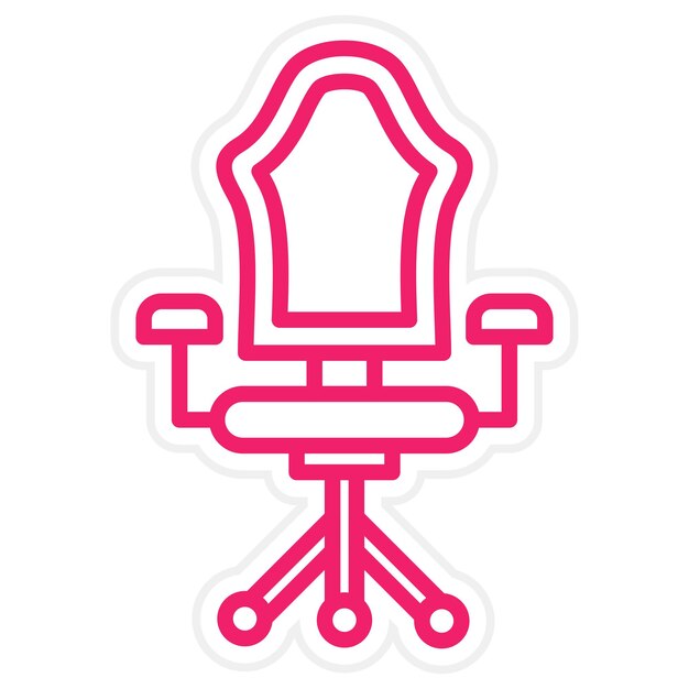 Estilo del icono de la silla de oficina de diseño vectorial