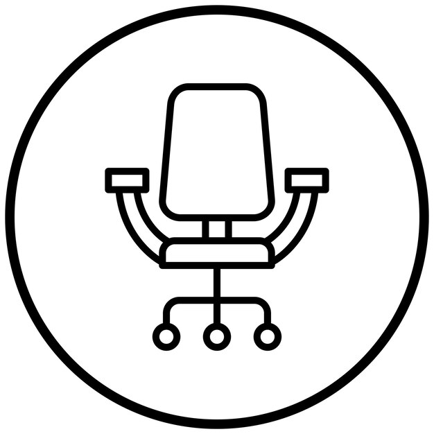 Estilo del icono de la silla de oficina de diseño vectorial