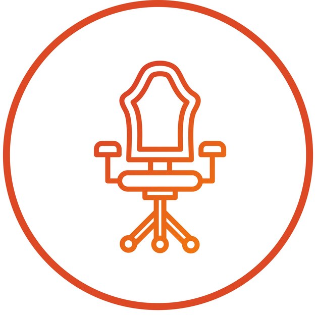 Estilo del icono de la silla de oficina de diseño vectorial