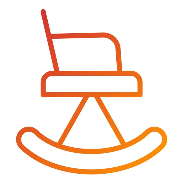Estilo del icono de la silla de planeo de diseño vectorial
